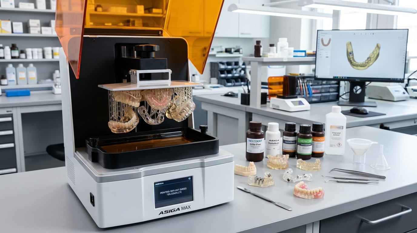 Dentalni 3D printer sa hirurškim šablonima i radnim modelima